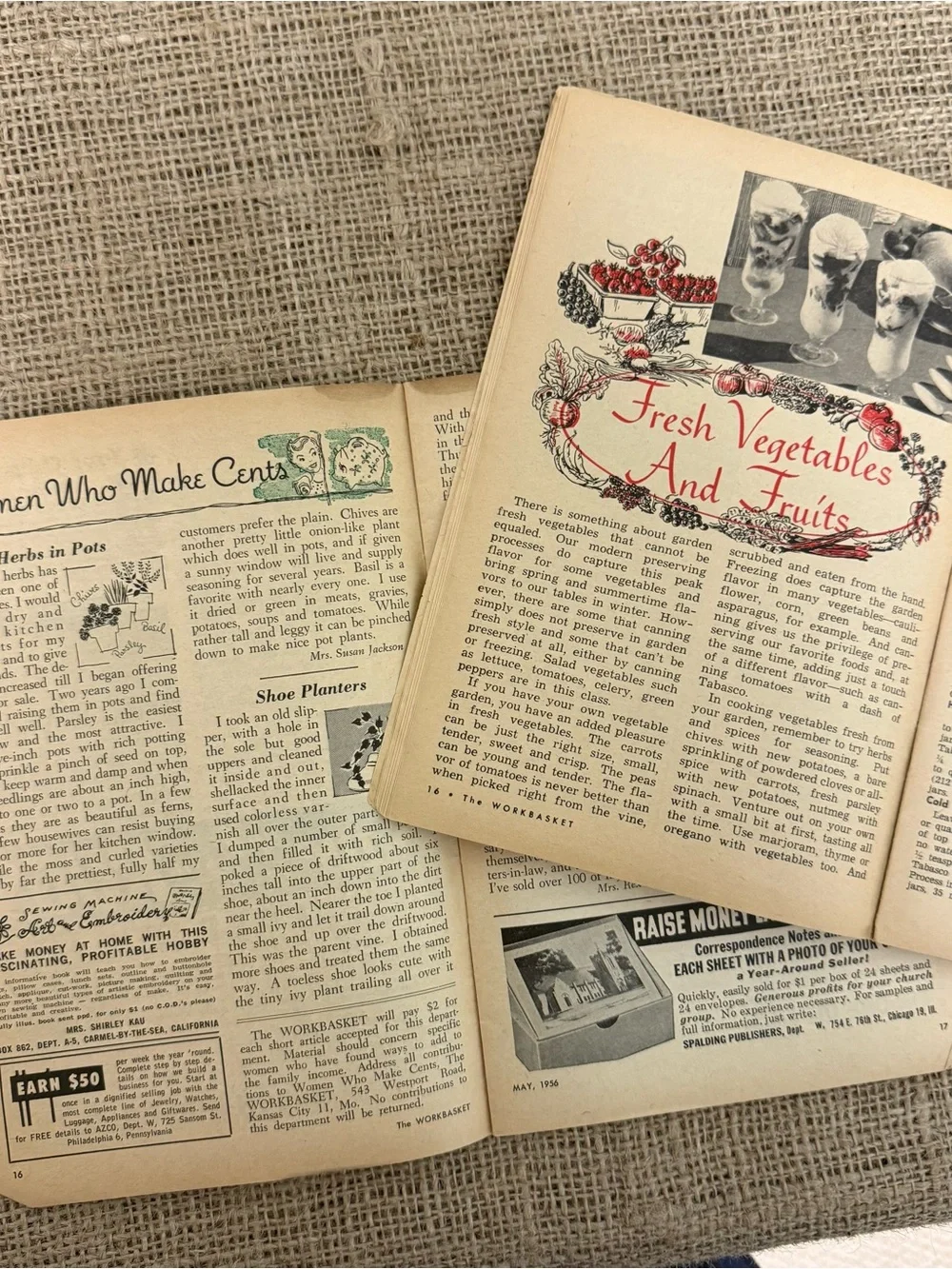 Lot of 7 Workbasket magazines, 1955, 1956,1960, 1961